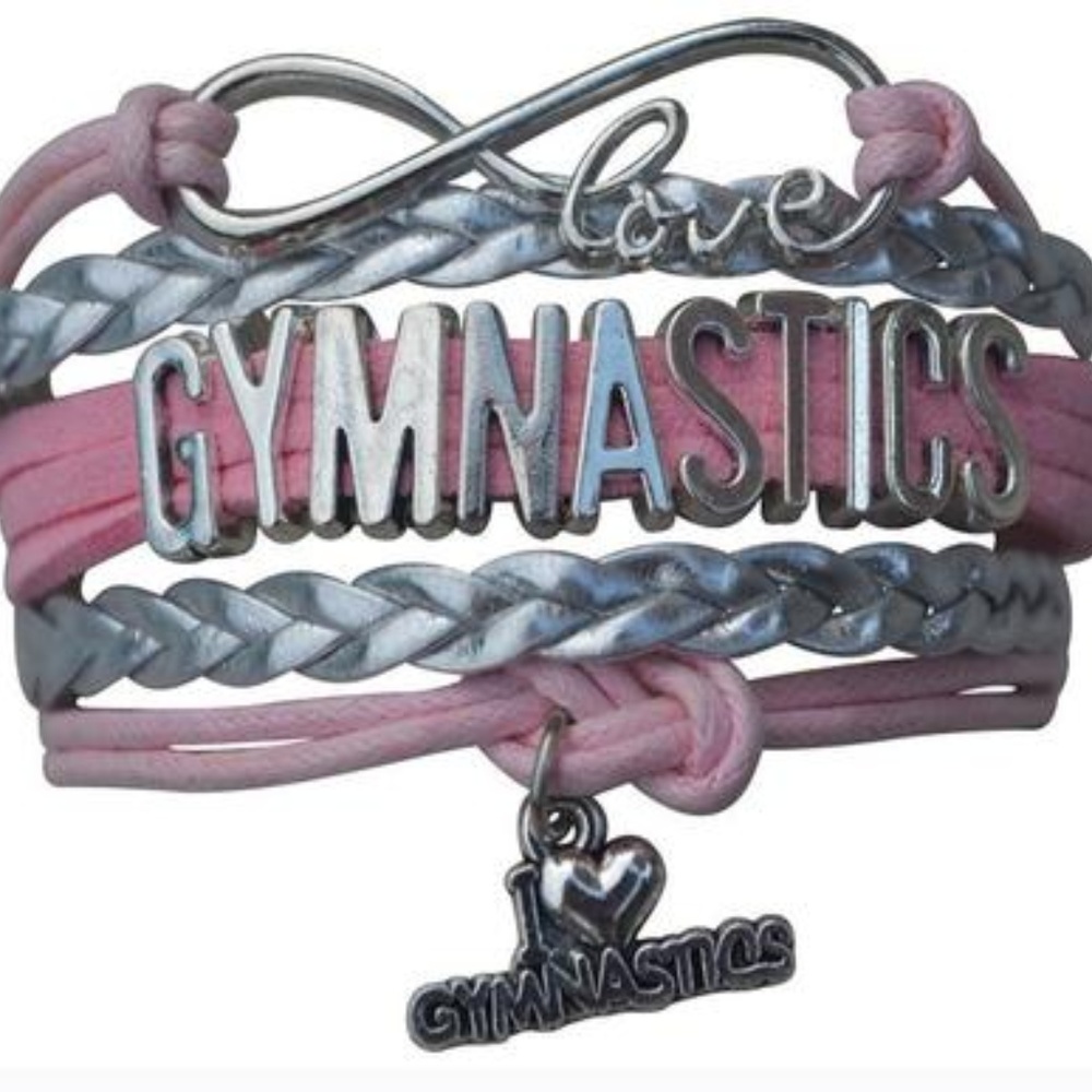 Girls Gymnastics Bracelet - Pink & Silver